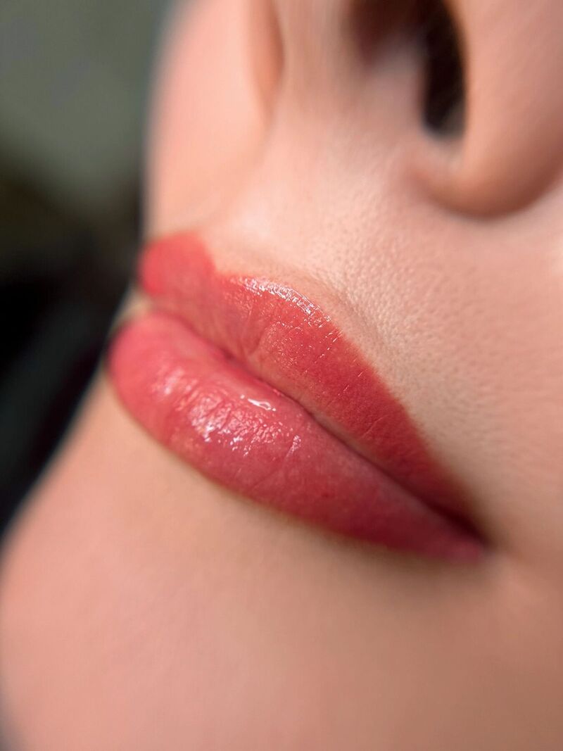 Lip blush, healed result